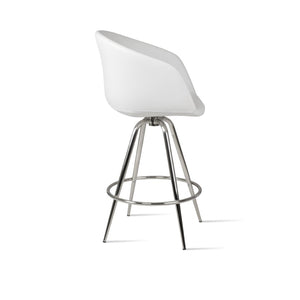 Soho Concept Tribeca Max Barstools & Counterstools - Swivel Design, Soft Leatherette, 2-year Warranty, Stylish Finish White Steel Tubular Legs Black ,S.Steel ,Walnut Finish ,Brass Soho-concept-dining-chair-07225