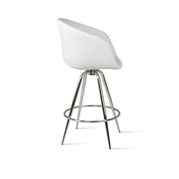 Soho Concept Tribeca Max Barstools & Counterstools - Swivel Design, Soft Leatherette, 2-year Warranty, Stylish Finish White Steel Tubular Legs Black ,S.Steel ,Walnut Finish ,Brass Soho-concept-dining-chair-07225
