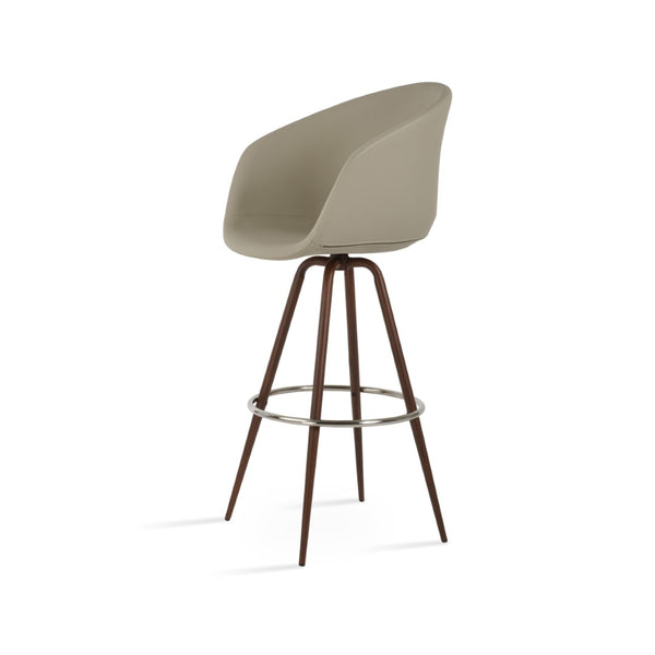 Soho Concept Tribeca Max Barstools & Counterstools - Swivel Design, Soft Leatherette, 2-year Warranty, Stylish Finish Walnut Steel Tubular Legs Black ,S.Steel ,Walnut Finish ,Brass Soho-concept-dining-chair-09974