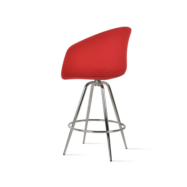 Soho Concept Tribeca Max Swivel Barstools & Counterstools In Stylish Fabrics With 10-year Guarantee, 300 Lbs Support Chrome,Red Steel Tubular Legs Black ,S.Steel ,Walnut Finish ,Brass Soho-concept-dining-chair-09970