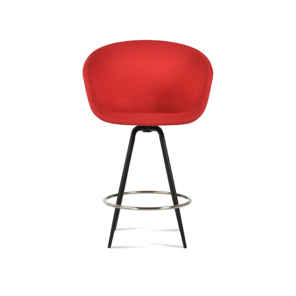 Soho Concept Tribeca Max Swivel Barstools & Counterstools In Stylish Fabrics With 10-year Guarantee, 300 Lbs Support Black,Red Steel Tubular Legs Black ,S.Steel ,Walnut Finish ,Brass Soho-concept-dining-chair-07224