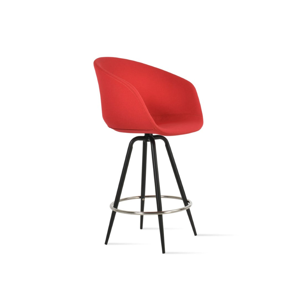 Soho Concept Tribeca Max Swivel Barstools & Counterstools In Stylish Fabrics With 10-year Guarantee, 300 Lbs Support Black,Red Steel Tubular Legs Black ,S.Steel ,Walnut Finish ,Brass Soho-concept-dining-chair-07224