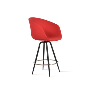 Soho Concept Tribeca Max Swivel Barstools & Counterstools In Stylish Fabrics With 10-year Guarantee, 300 Lbs Support Black,Red Steel Tubular Legs Black ,S.Steel ,Walnut Finish ,Brass Soho-concept-dining-chair-07224