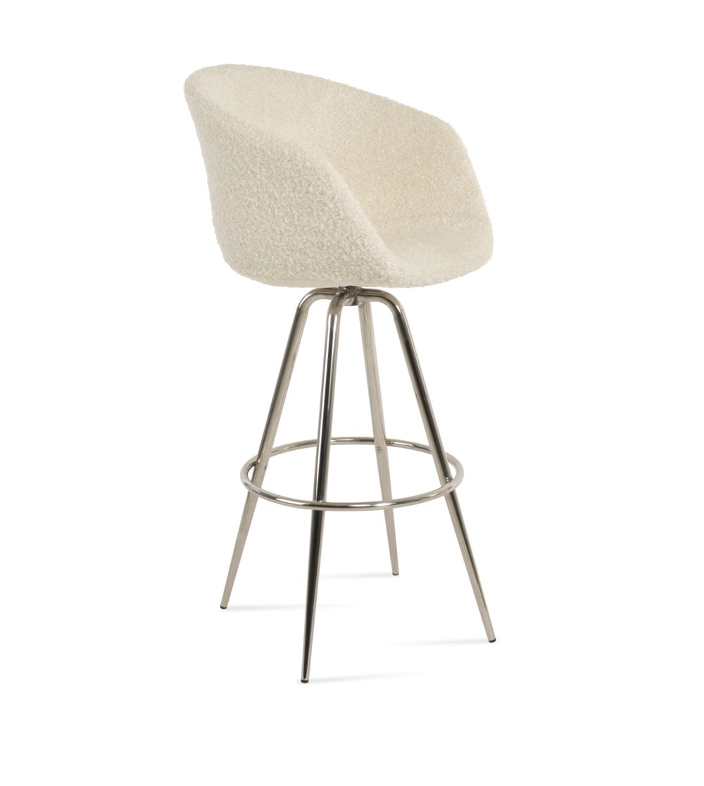 Soho Concept Tribeca Max Swivel Barstools & Counterstools - Camira Blazer Wool, 10-year Guarantee, Stylish Comfort Black,Silver Steel Tubular Legs Black ,S.Steel ,Walnut Finish ,Brass Soho-concept-dining-chair-09968