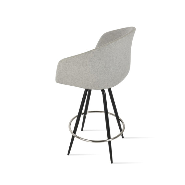 Soho Concept Tribeca Max Swivel Barstools & Counterstools - Camira Blazer Wool, 10-year Guarantee, Stylish Comfort Black,Silver Steel Tubular Legs Black ,S.Steel ,Walnut Finish ,Brass Soho-concept-dining-chair-09968
