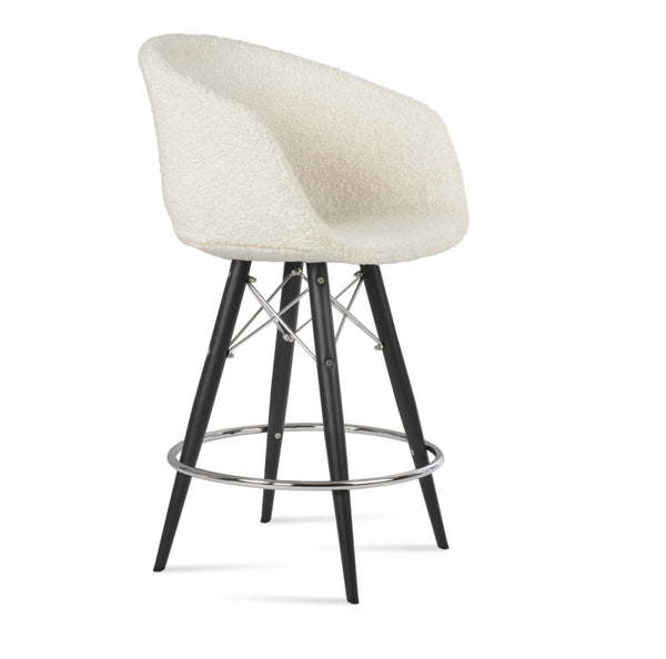 Soho Concept Tribeca Mw Barstools & Counterstools - Stylish Wool Upholstery, 10-year Guarantee, Swivel Comfort Black,White  Soho-concept-dining-chair-09980