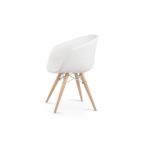 Soho Concept Tribeca Stylish Armchair Dining Chair In Soft Walnut - Durable Leatherette, 2-year Guarantee! Natural,White  Soho-concept-dining-chair-06132