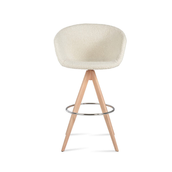 Soho Concept Tribeca Mw Barstools & Counterstools - Stylish Wool Upholstery, 10-year Guarantee, Swivel Comfort Natural,White  Soho-concept-dining-chair-09981