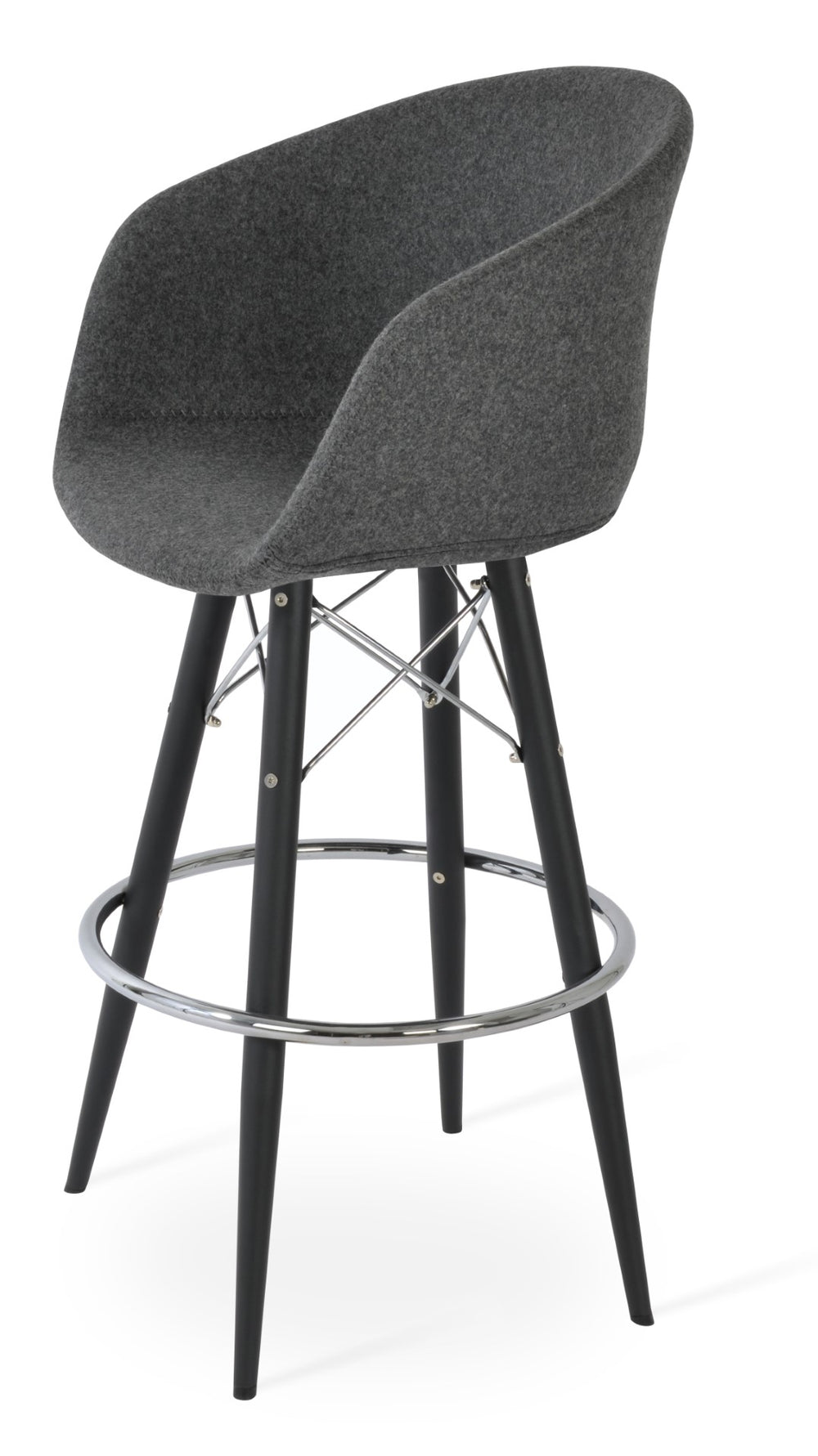 Soho Concept Tribeca Mw Barstools & Counterstools - Stylish Wool Upholstery, 10-year Guarantee, Swivel Comfort Black,Dark Grey  Soho-concept-dining-chair-09977