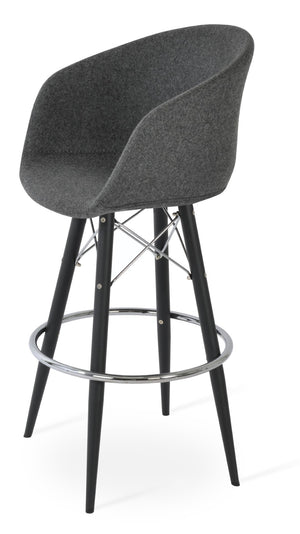 Soho Concept Tribeca Mw Barstools & Counterstools - Stylish Wool Upholstery, 10-year Guarantee, Swivel Comfort Black,Dark Grey  Soho-concept-dining-chair-09977