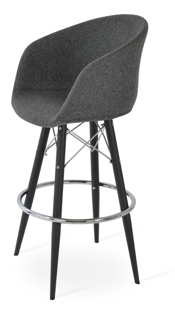 Soho Concept Tribeca Mw Barstools & Counterstools - Stylish Wool Upholstery, 10-year Guarantee, Swivel Comfort Black,Dark Grey  Soho-concept-dining-chair-09977