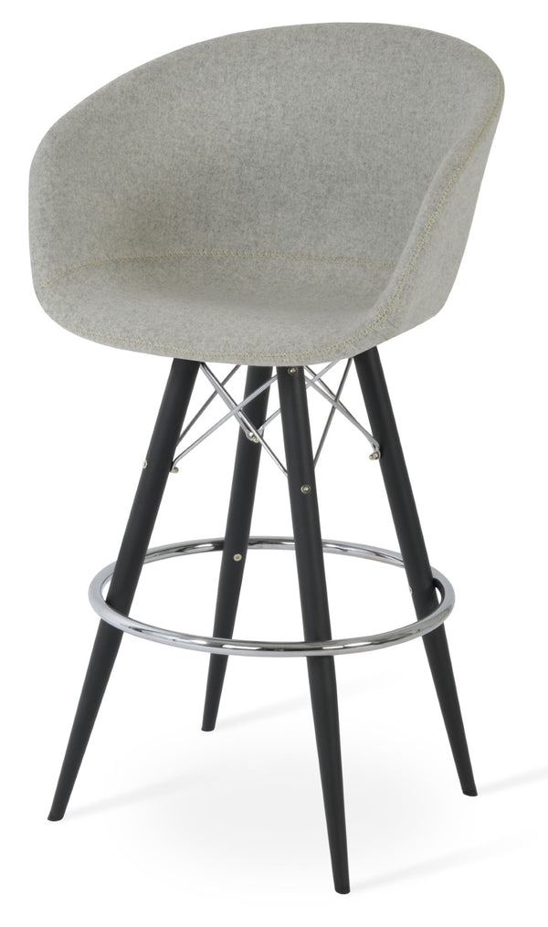 Soho Concept Tribeca Mw Barstools & Counterstools - Stylish Wool Upholstery, 10-year Guarantee, Swivel Comfort Black,Silver  Soho-concept-dining-chair-09976