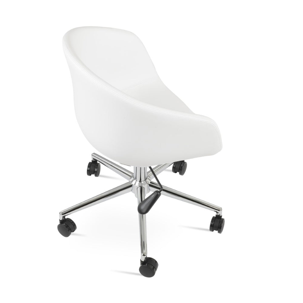Soho Concept Tribeca Office Chair - Stylish Leatherette, Soft Black & White Design, 2-year Guarantee Included! Chrome,White  Soho-concept-dining-chair-11981