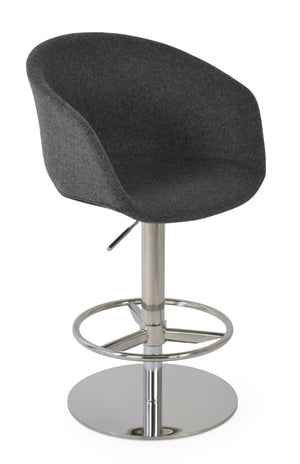 Soho Concept Tribeca Adjustable Piston Barstools In Dark Grey Wool Fabric - Stylish, Durable, 10-year Guarantee! Dark Grey  Soho-concept-dining-chair-07228