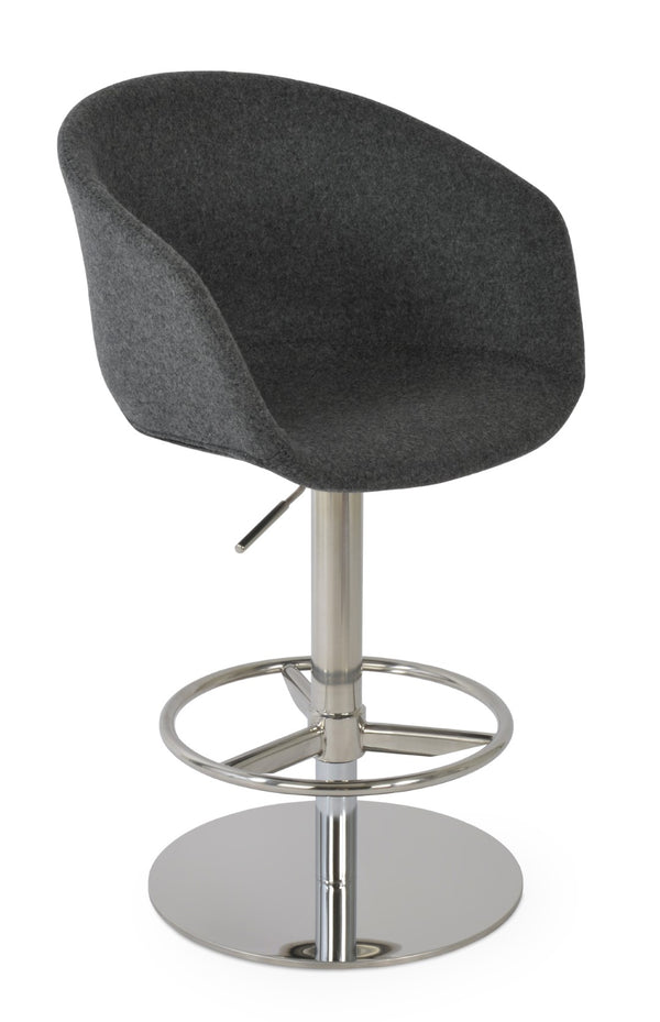 Soho Concept Tribeca Adjustable Piston Barstools In Dark Grey Wool Fabric - Stylish, Durable, 10-year Guarantee! Dark Grey  Soho-concept-dining-chair-07228