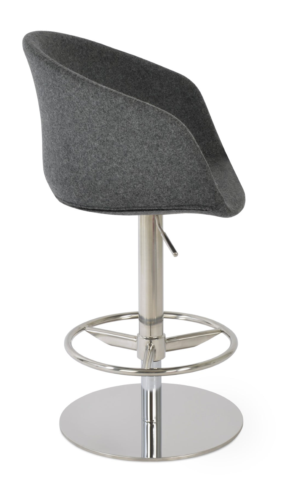 Soho Concept Tribeca Adjustable Piston Barstools In Dark Grey Wool Fabric - Stylish, Durable, 10-year Guarantee! Silver,Black  Soho-concept-dining-chair-07238