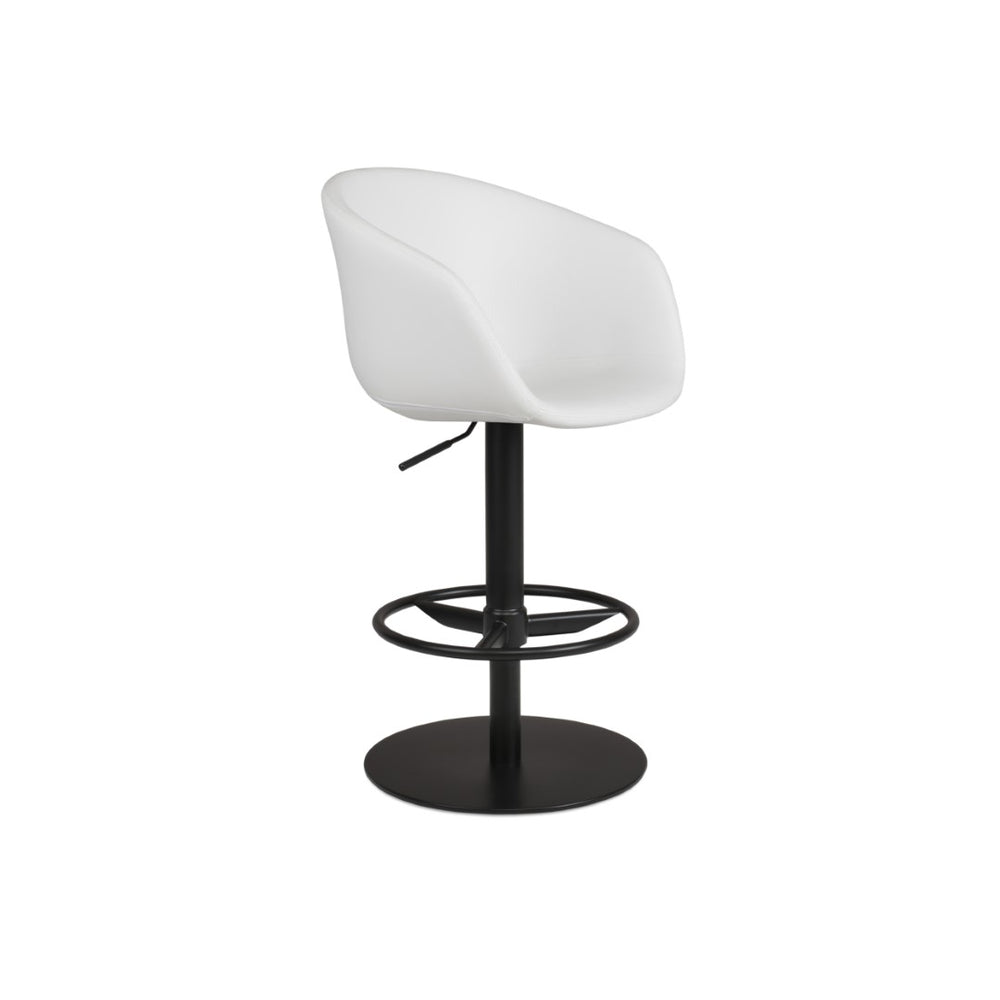 Soho Concept Tribeca Adjustable Barstools With Full Footrest – Elegant Leatherette & Polished Stainless Steel Finish White  Soho-concept-dining-chair-07212