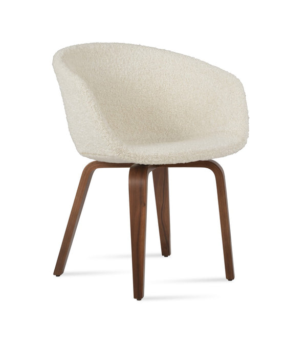 Soho Concept Tribeca Plywood Armchair Dining Chair In Premium Camira Blazer Wool - 10-year Guarantee & Chic Design Walnut,White  Soho-concept-dining-chair-06136
