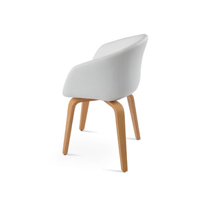 Soho Concept Tribeca Plywood Armchair Dining Chair In Walnut & White - Stylish, Durable Leatherette, 2-year Guarantee! Natural,White  Soho-concept-dining-chair-06134