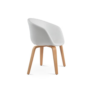Soho Concept Tribeca Plywood Armchair Dining Chair In Walnut & White - Stylish, Durable Leatherette, 2-year Guarantee! Natural,White  Soho-concept-dining-chair-06134