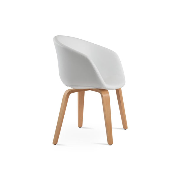 Soho Concept Tribeca Plywood Armchair Dining Chair In Walnut & White - Stylish, Durable Leatherette, 2-year Guarantee! Natural,White  Soho-concept-dining-chair-06134