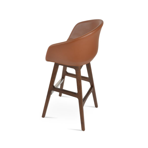 Soho Concept Tribeca Premium Wood Barstools & Counterstools - Durable Fabric Options, 10-year Guarantee, Stylish Design American Original Wood Hazelnut  Soho-concept-dining-chair-07233