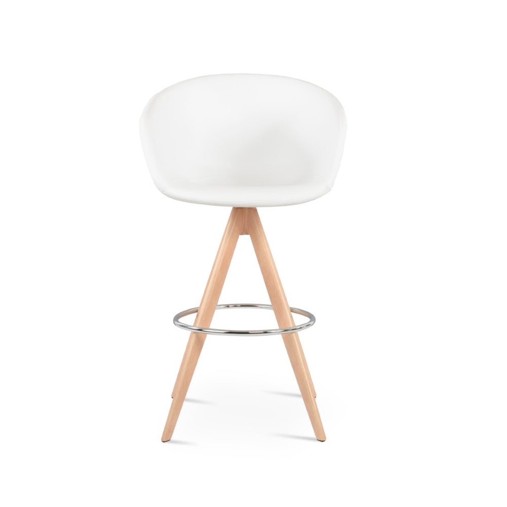 Soho Concept Tribeca Pyramid-mw Swivel Barstools With Leatherette Upholstery & 2-year Guarantee, 300 Lbs Capacity Walnut  Soho-concept-dining-chair-09998