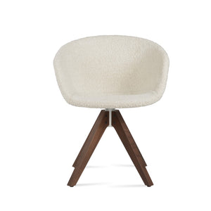 Soho Concept Tribeca Pyramid Wood Dining Chair - Elegant Camira Blazer Wool, 10-year Guarantee, Walnut Grey Walnut,White  Soho-concept-dining-chair-06143