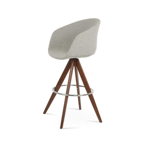 Soho Concept Tribeca Pyramid-mw Barstools - Stylish Wool Upholstered Seating With 10-year Guarantee & Comfort Walnut,Silver  Soho-concept-dining-chair-09997