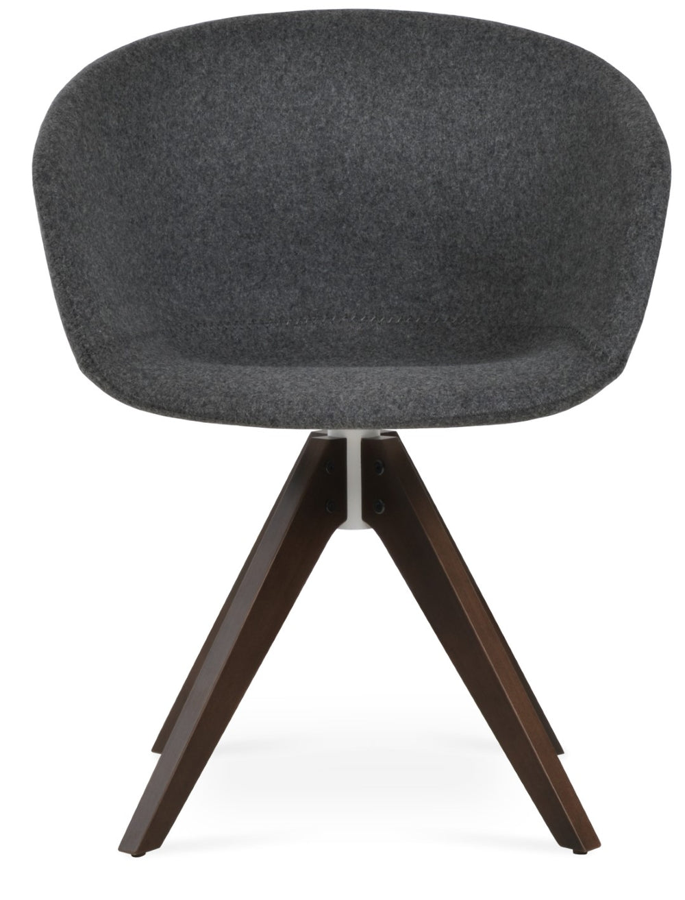 Soho Concept Tribeca Pyramid Wood Dining Chair - Elegant Camira Blazer Wool, 10-year Guarantee, Walnut Grey Walnut,White  Soho-concept-dining-chair-06143