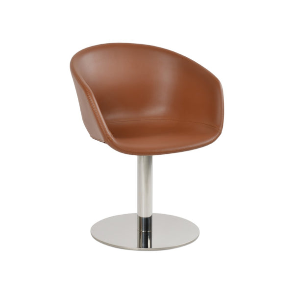 Soho Concept Tribeca Stylish Swivel Dining Chair - Luxurious Fabrics & Long-lasting Comfort With 10-year Guarantee S. Steel Polished,Hazelnut  Soho-concept-dining-chair-06147