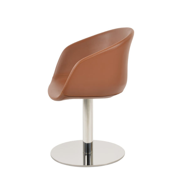 Soho Concept Tribeca Stylish Swivel Dining Chair - Luxurious Fabrics & Long-lasting Comfort With 10-year Guarantee S. Steel Polished,Hazelnut  Soho-concept-dining-chair-06147