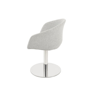 Soho Concept Tribeca Round Armchair Swivel Dining Chair - Premium Wool Fabric, 10-year Guarantee, White Elegance Silver  Soho-concept-dining-chair-06148