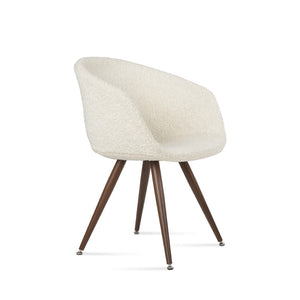 Soho Concept Tribeca Arm Star Dining Chair - Premium Camira Blazer Wool, Stylish Boucle Fabric, 10-year Guarantee Walnut,White  Soho-concept-dining-chair-06175