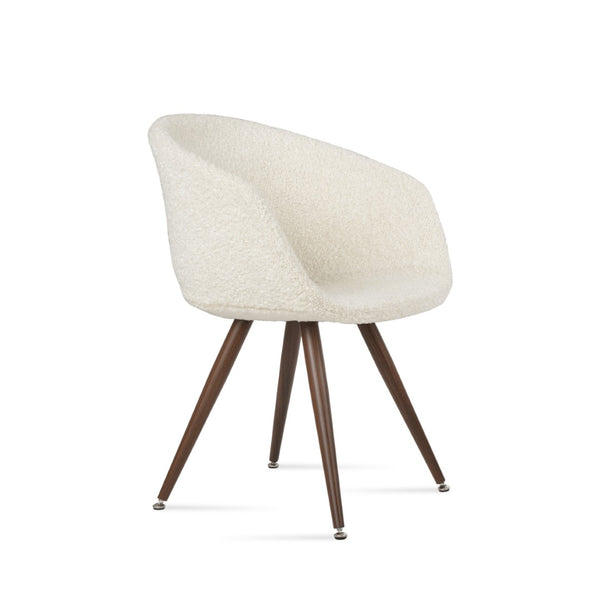 Soho Concept Tribeca Arm Star Dining Chair - Premium Camira Blazer Wool, Stylish Boucle Fabric, 10-year Guarantee Walnut,White  Soho-concept-dining-chair-06175