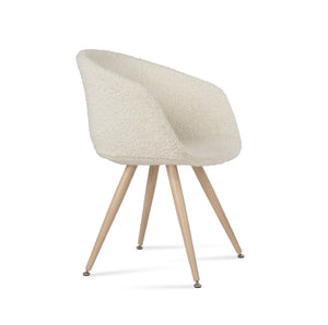 Soho Concept Tribeca Arm Star Dining Chair - Premium Camira Blazer Wool, Stylish Boucle Fabric, 10-year Guarantee Natural,White  Soho-concept-dining-chair-06172