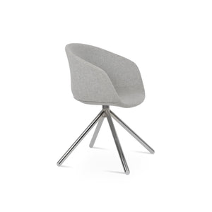 Soho Concept Tribeca Stick Swivel Armchair - Premium Camira Wool, Durable Steel Base, 10-year Guarantee & Style Chrome,Silver  Soho-concept-dining-chair-06181