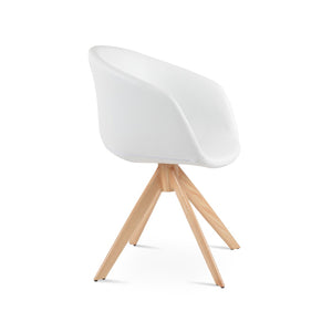 Soho Concept Tribeca Swivel Dining Chair - Stylish Leatherette Upholstery, Gold Accents, 2-year Guarantee, 300 Lbs Capacity Natural,White  Soho-concept-dining-chair-06190