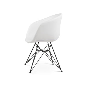 Soho Concept Tribeca Tower Armchair Dining Chair - Soft Leatherette, Chrome Finish & Ergonomic Design, 2-year Guarantee Black,White  Soho-concept-dining-chair-06204