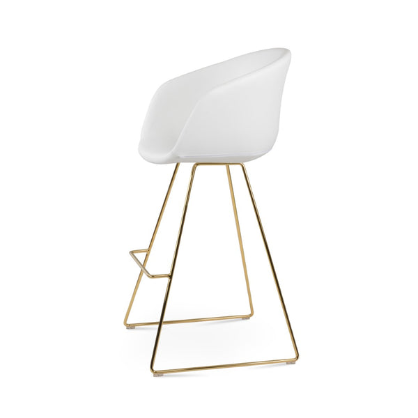 Soho Concept Tribeca Wire Barstools & Counterstools - Modern Chrome Base, Soft Leatherette, 2-year Guarantee! Gold,White  Soho-concept-dining-chair-10003