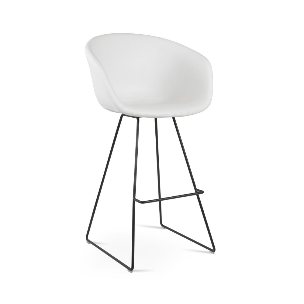 Soho Concept Tribeca Wire Barstools & Counterstools - Modern Chrome Base, Soft Leatherette, 2-year Guarantee! Gold,White  Soho-concept-dining-chair-10003