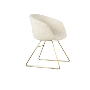 Soho Concept Tribeca Wire Armchair Dining Chair - Luxurious Camira Wool Fabric, Durable Design & 10-year Warranty Brass,White  Soho-concept-dining-chair-06215
