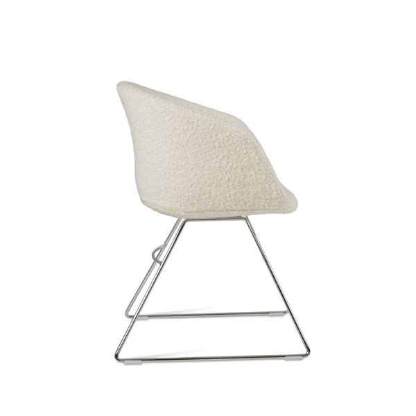 Soho Concept Tribeca Wire Armchair Dining Chair - Luxurious Camira Wool Fabric, Durable Design & 10-year Warranty Chrome,White  Soho-concept-dining-chair-06216