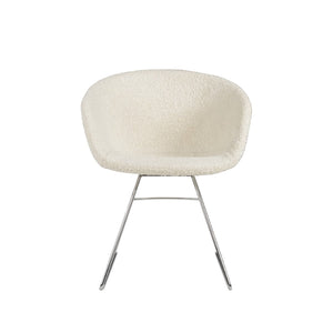 Soho Concept Tribeca Wire Armchair Dining Chair - Luxurious Camira Wool Fabric, Durable Design & 10-year Warranty Chrome,White  Soho-concept-dining-chair-06216