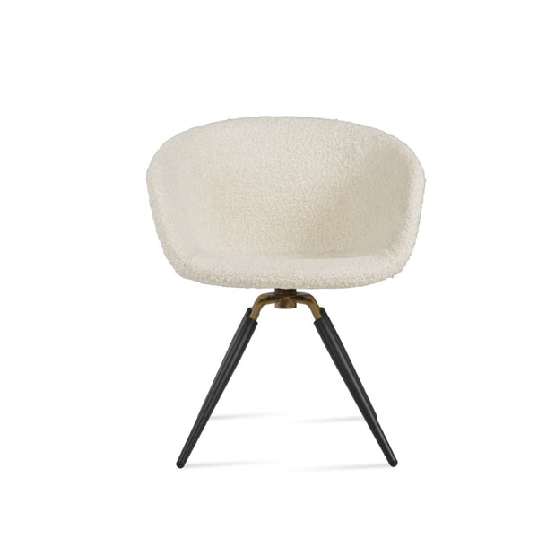 Soho Concept Tribeca Swivel Dining Chair - Premium Wool Fabric, Stylish Silver & Walnut Finish, 10-year Guarantee Black,Brass,White Swivel. Solid Metal Top Part Connected To Four Tubular Legs Soho-concept-dining-chair-06065