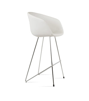 Soho Concept Tribeca Cat Barstools & Counterstools - Modern Wire Design, Soft Leatherette, 2-year Guarantee Chrome,White  Soho-concept-dining-chair-09928