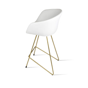 Soho Concept Tribeca Cat Barstools & Counterstools - Modern Wire Design, Soft Leatherette, 2-year Guarantee Brass,White  Soho-concept-dining-chair-09925