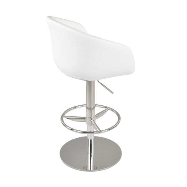Soho Concept Tribeca Piston Stool With Full Footrest - Adjustable Heights, Stylish Leatherette, 2-year Guarantee White  Soho-concept-dining-chair-09930