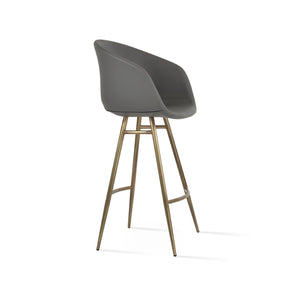 Soho Concept Tribeca Galata Barstools & Counterstools - Stylish Leatherette, Chrome Finish, 2-year Warranty! Grey Steel Tubular Legs Soho-concept-dining-chair-09933