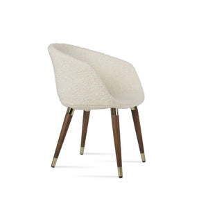 Soho Concept Tribeca Stylish Wood Armchair - Premium Wool Fabric, 10-year Guarantee, Walnut & Dark Grey Finish Walnut,White  Soho-concept-dining-chair-06121